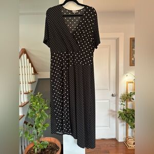 ASOS Asymmetrical Black Polka Dot Dress - Size 12